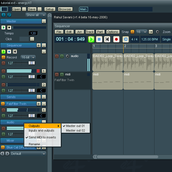 Step 05 - Make sure that the audio track outputs to the correct channel